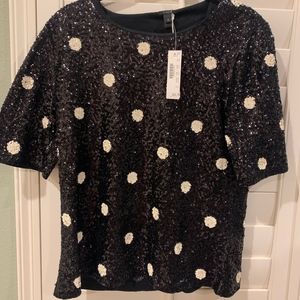 JCrew Polka Dot Sequin Blouse